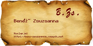 Benő Zsuzsanna névjegykártya