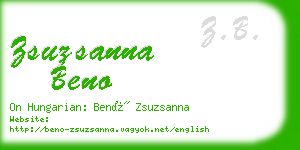 zsuzsanna beno business card